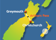 TranzAlpine train route map