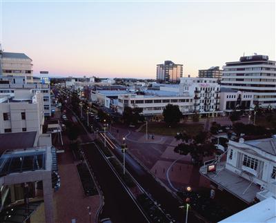 Hamilton city centre at dusk