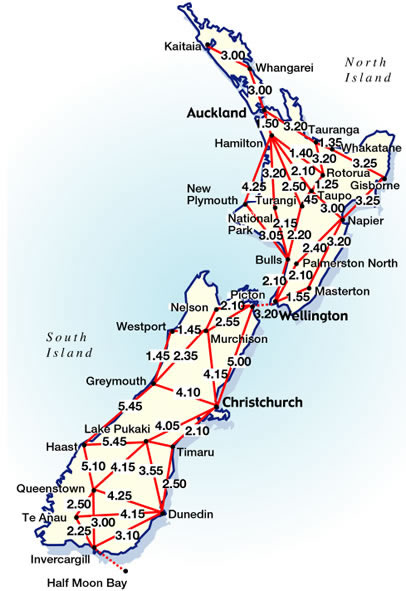 Driving Distances & Times in New Zealand